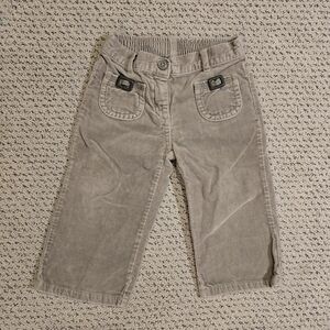 Janie and Jack Light Gray Corduroy Pull-On Pants